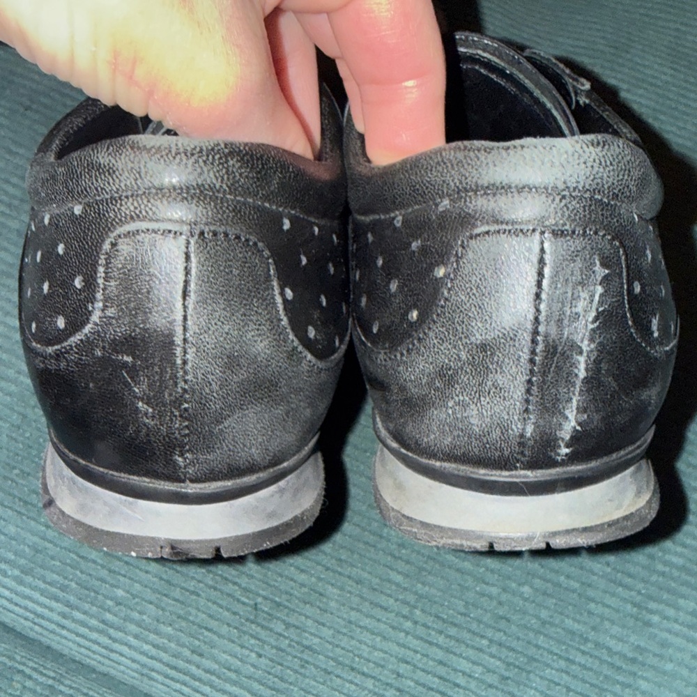 Prada women's Black Leather Slip on sneakers authentic EU size 35 - Picture 6 of 10